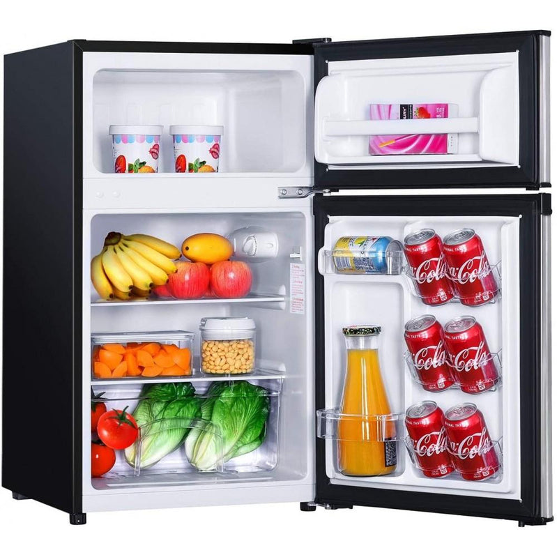 G Mini Fridge With Freezer, 3.1 Cu. Ft. Small Refrigerator, Compact Refrigerator With LED Light, 2 Doors, Mini Fridge For Bedroom, Office, HPVFR310