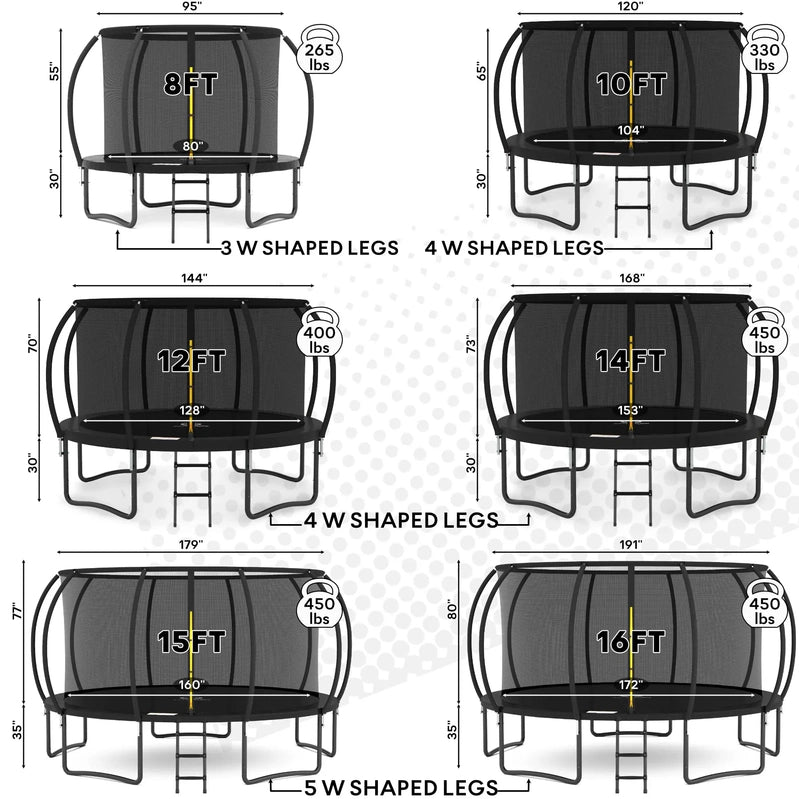 Jumpzylla 8 Ft. Trampoline Outdoor With Enclosure For Kids