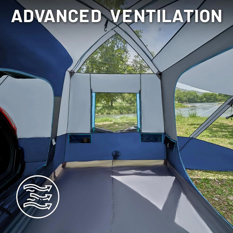Timber Ridge 5-9 Person SUV Tent With Screen Porch And Awning For Family Camping, Weather Resistant And Portable Van Or Car Tent