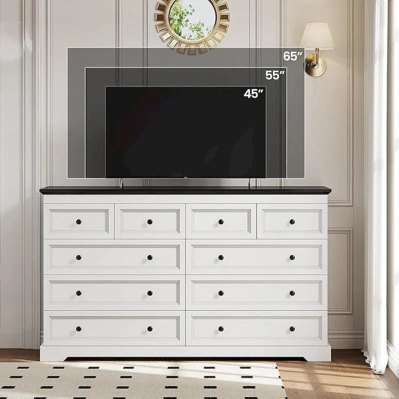 10 Drawers Dresser 55 Large Drawers Wood Dressers And Chest Of Drawers