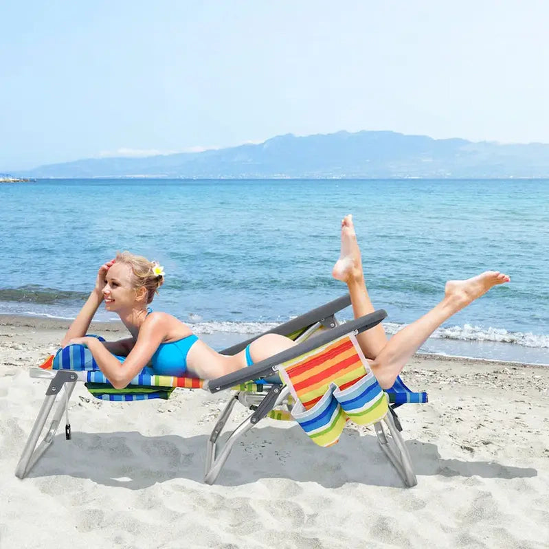 Costway 4-Pack Folding Backpack Beach Chair 5-Position Outdoor, See Details