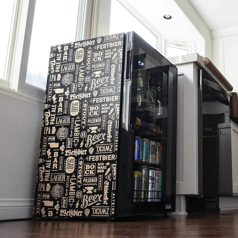 Beverage Refrigerator Cooler, 126 Cans Free Standing With Right Hinge Glass Door, Mini Fridge Beverage Organizer For Beer, Wine, Soda