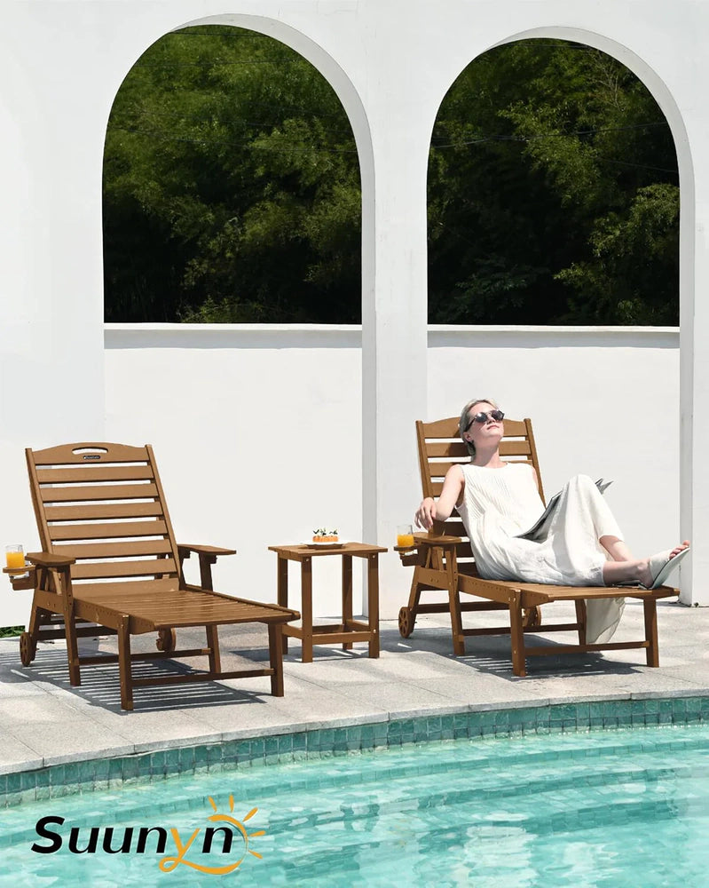 Lounge Chair Outdoor, Chaise Lounge, HDPE 6-Position Outdoor Chaise Lounge