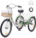 Viribus Adult Tricycle, 7 Speed Tricycle For Adults, 24 In. 3 Wheel Bikes For Adults With Baskets