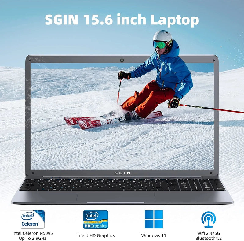 Sgin 15.6 In. Laptop 12GB DDR4 512GB SSD Windows 11 With Intel Celeron N5095A Full HD 1920x1080
