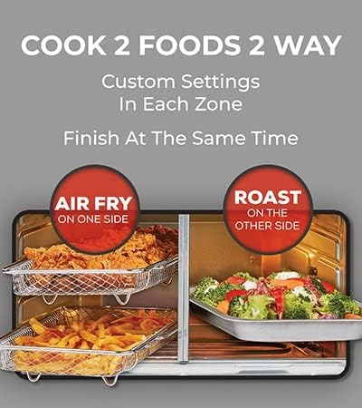 Emeril Lagasse Dual Zone 360 Air Fryer Oven Combo With French Door, 25 Qt. Extra Large, Cook Two Foods In Different Ways