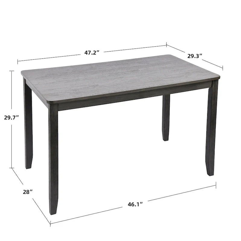5-Piece Solid Wood 47L Dining Table Sets, 1 Table Plus 4 Slat Back Chairs
