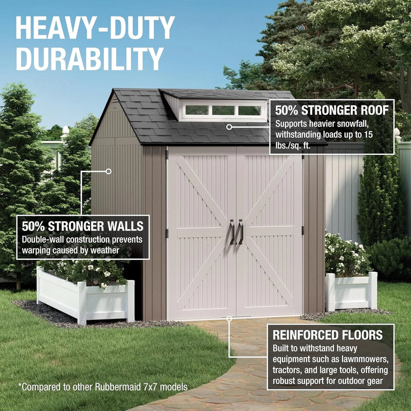 Rubbermaid Resin Outdoor Storage Shed With Floor