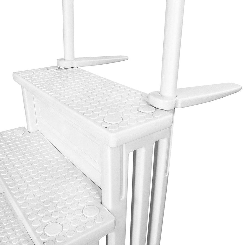 Select Anti-Slip in-Pool Steps, Gray, For Above Ground Swimming Pools, Can Mount To Decks 48 In. To 54 In. H, Safety Stairs Capacity Up To 300 Lbs