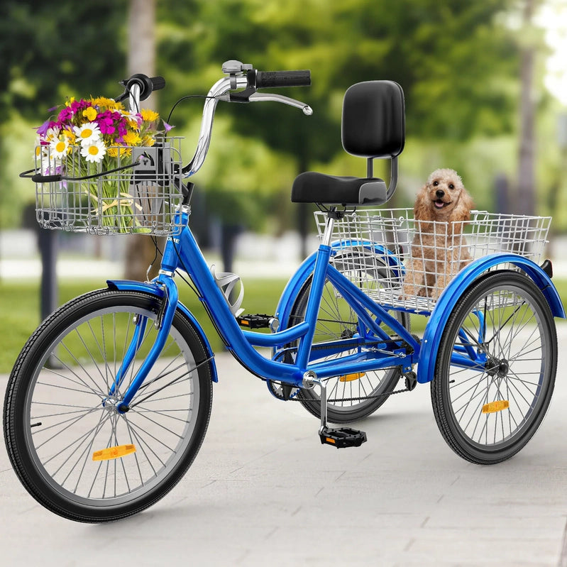 26 Adult Tricycle 3 Wheel Bikes 7 Speed Trike Bike