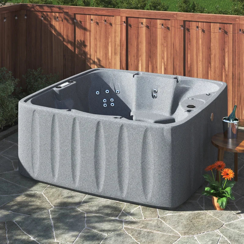 AquaRest Spas 6-Person Plug-and-Play Hot Tub, 29-Jet Square Design With Ozonator