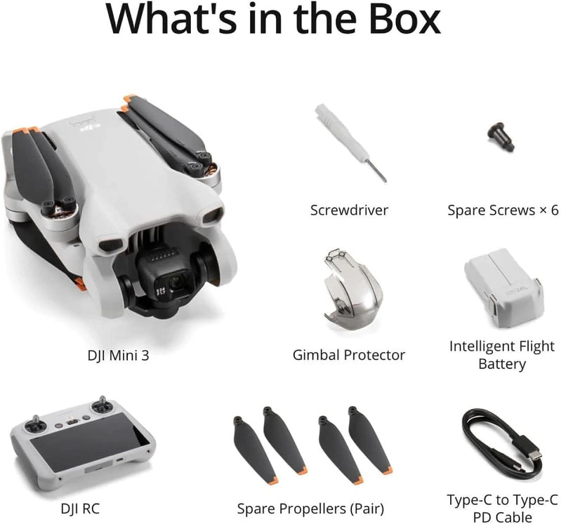 DJI Mini 3, Drones With Camera For Adults 4K, 38-min Flight Time, Up To 32800 Ft, 10km Video Transmission, True Vertical Shooting
