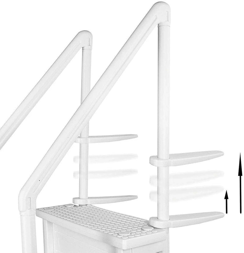 Select Anti-Slip in-Pool Steps, Gray, For Above Ground Swimming Pools, Can Mount To Decks 48 In. To 54 In. H, Safety Stairs Capacity Up To 300 Lbs