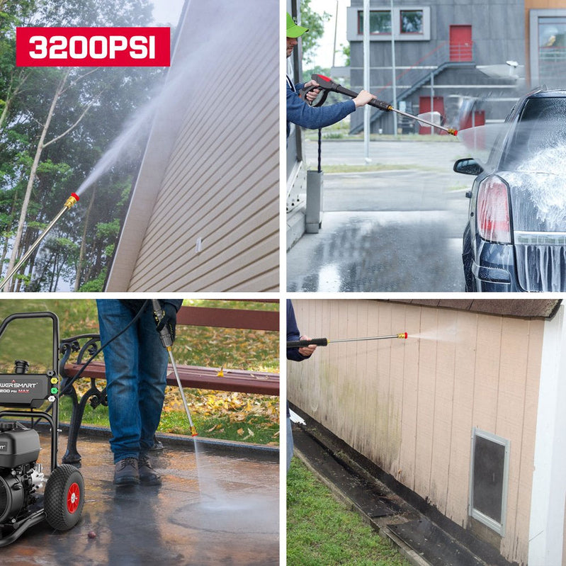 PowerSmart 3200PSI Gas Pressure Washer With 5 Nozzles And Soap Tank
