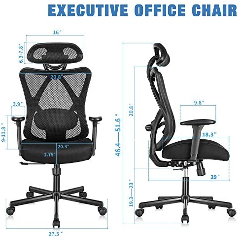 Sunnow Ergonomic Office Chair, Mesh Computer Desk Chair, High Back Executive Task Chair