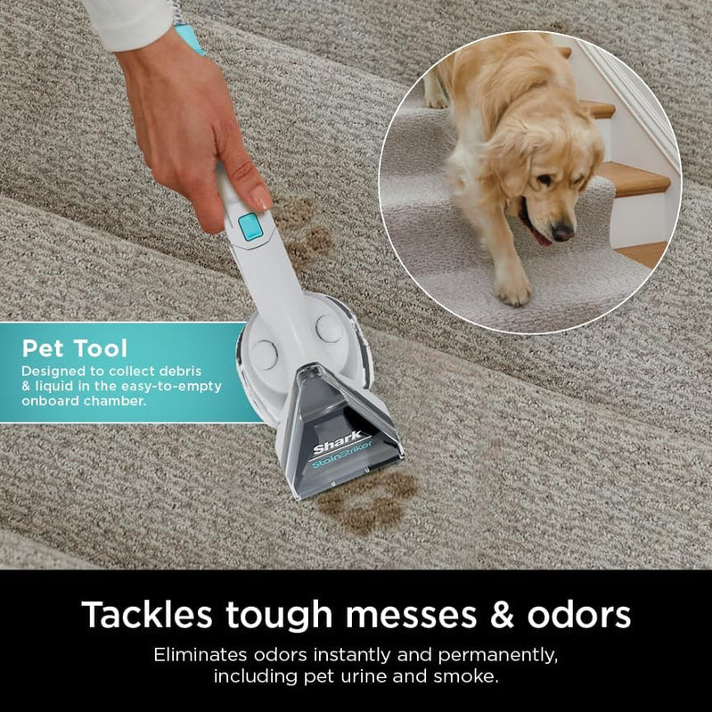 Shark CarpetXpert EX201 Carpet Cleaner, Cyan, Deep Cleaning With StainStriker, For Pets, Includes Spot And Stain Remover Tools