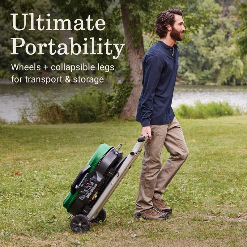 RoadTrip 285 Portable Stand-Up Propane Grill With 3 Adjustable Burners And Instastart Ignition, 20,000 BTUs Of Power For Outdoor Cooking