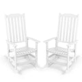 Vrakae 2 Pcs Patio All Weather Resistant High Back Rocking Chair