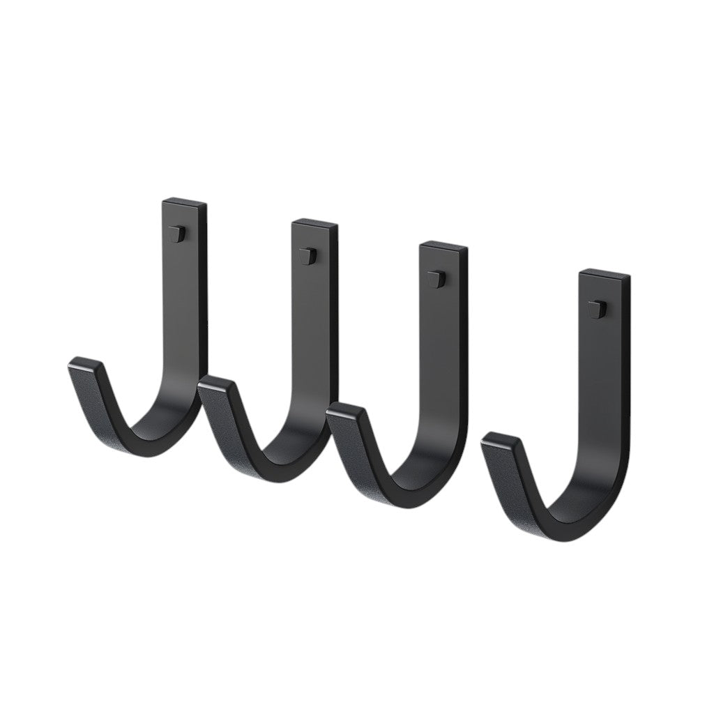Vjpxm Minimalist Matte Black Adhesive Hooks (4-Pack)