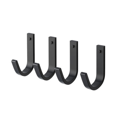 Vjpxm Minimalist Matte Black Adhesive Hooks (4-Pack)