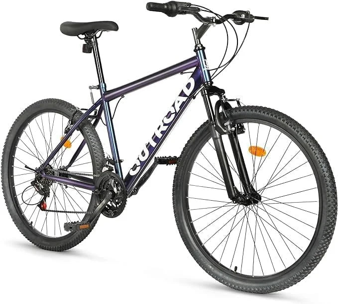 Outroad 26 In. Mountain Bike, 21-Speed/High-Carbon Steel/Aviation Grade Frame, Dual Disc/V Brake