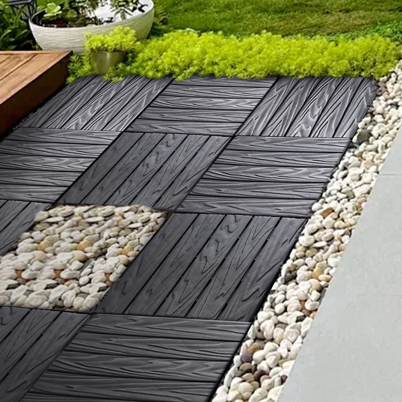76-Pack Plastic Interlocking Deck Tiles, 68.80 Sq. Ft. Outdoor Plastic Flooring Super Durable And Waterproof All-Weather Indoor/Outdoor