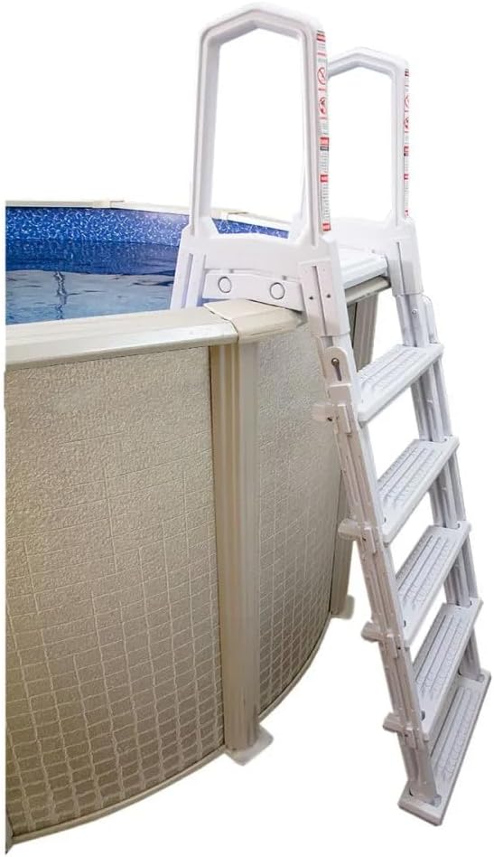 Select Anti-Slip in-Pool Steps, Gray, For Above Ground Swimming Pools, Can Mount To Decks 48 In. To 54 In. H, Safety Stairs Capacity Up To 300 Lbs