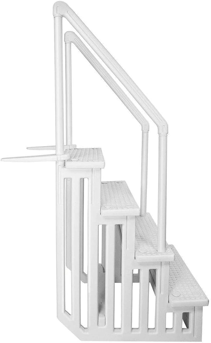 Select Anti-Slip in-Pool Steps, Gray, For Above Ground Swimming Pools, Can Mount To Decks 48 In. To 54 In. H, Safety Stairs Capacity Up To 300 Lbs