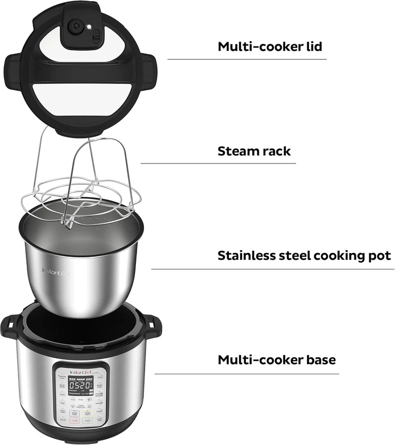 9-in-1 Multicooker, Pressure Cooker, Slow Cook, Rice Maker, Steamer, Sauté, Yogurt, Warmer And Sterilizer, Includes App With Over 800 Recipes