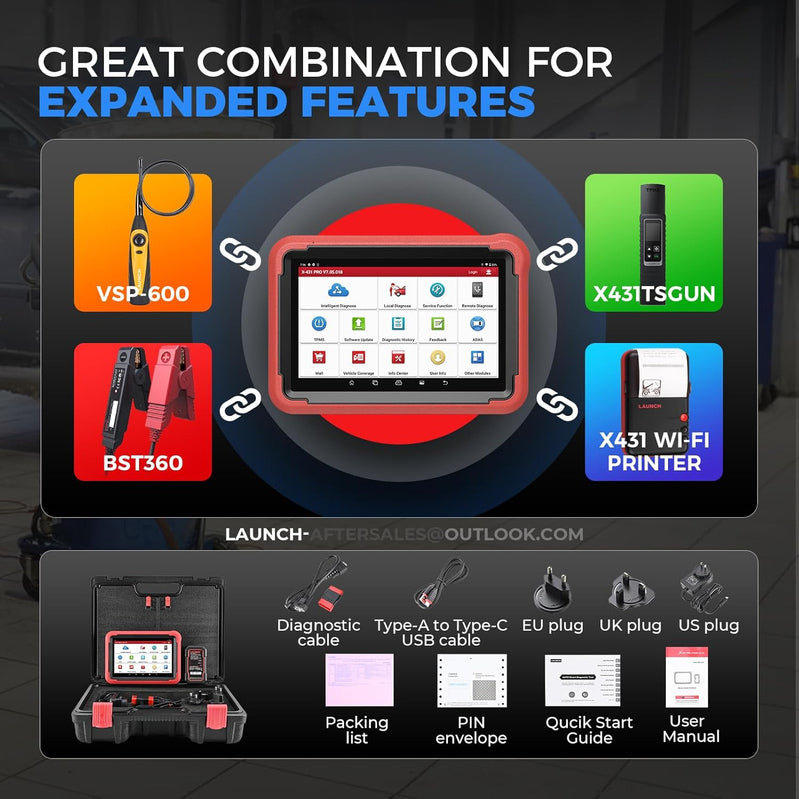 Launch X431 V Plus 5.0 Scan Tool With 2025 CANFD Connector, 37 Reset And OE-Level Diagnostics