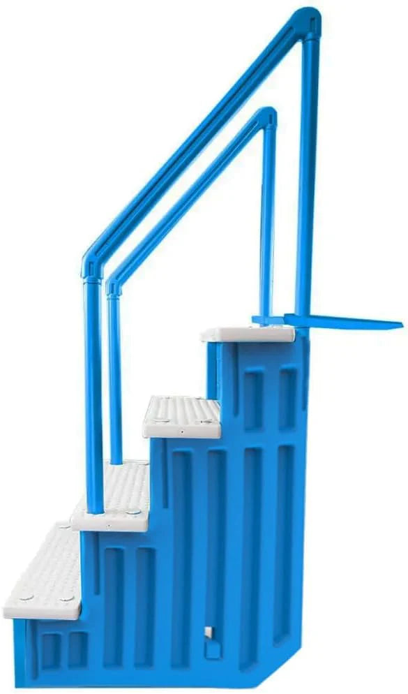 Select Anti-Slip in-Pool Steps, Gray, For Above Ground Swimming Pools, Can Mount To Decks 48 In. To 54 In. H, Safety Stairs Capacity Up To 300 Lbs