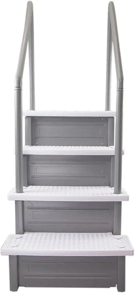 Select Anti-Slip in-Pool Steps, Gray, For Above Ground Swimming Pools, Can Mount To Decks 48 In. To 54 In. H, Safety Stairs Capacity Up To 300 Lbs