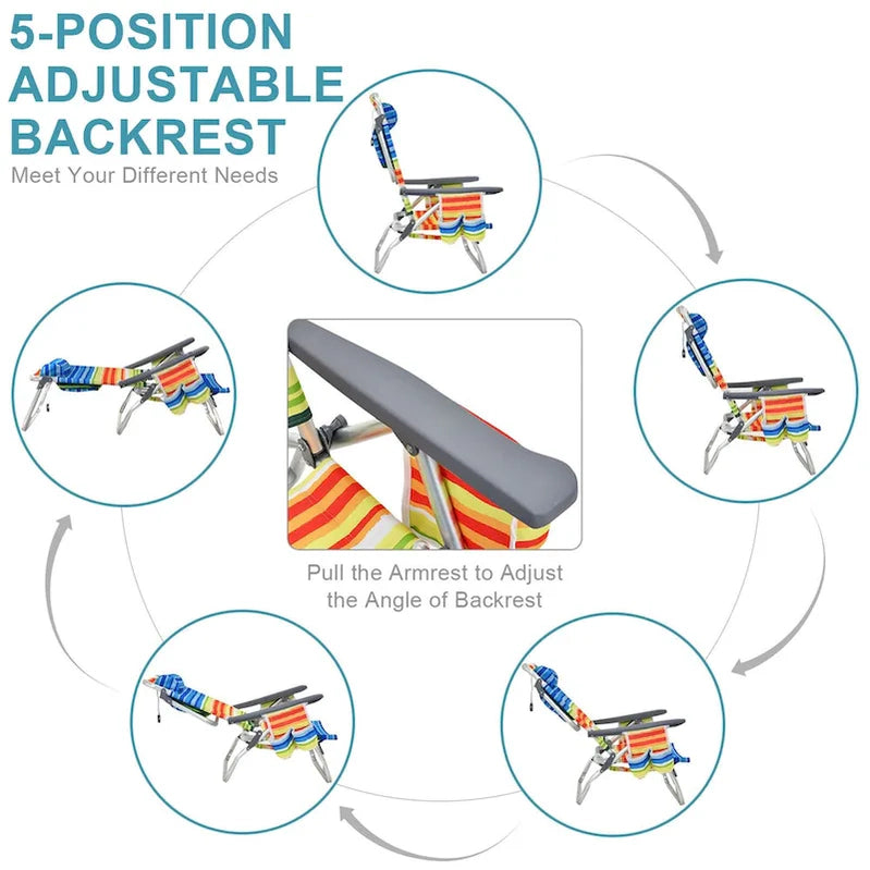 Costway 4-Pack Folding Backpack Beach Chair 5-Position Outdoor, See Details