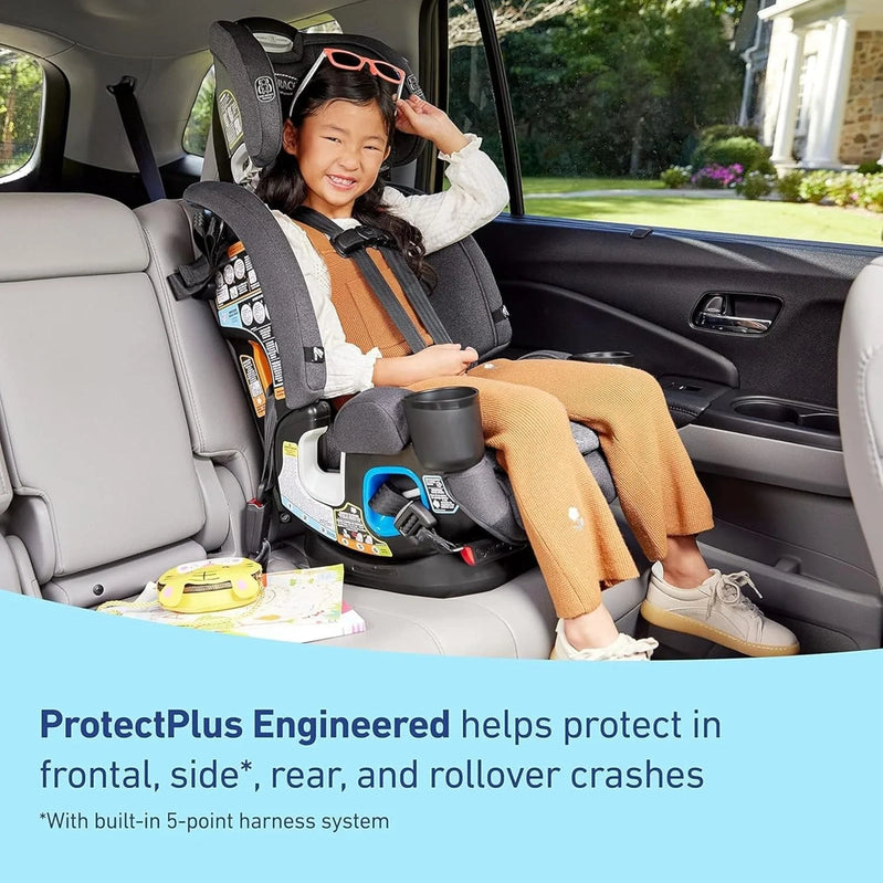 4Ever Dlx 4-in-1 Child Car Seat, Charlie, Car Seat For Babies And Toddlers, 10 Years Of Use, Rear-Facing, Forward-Facing And Booster Seat, Safe