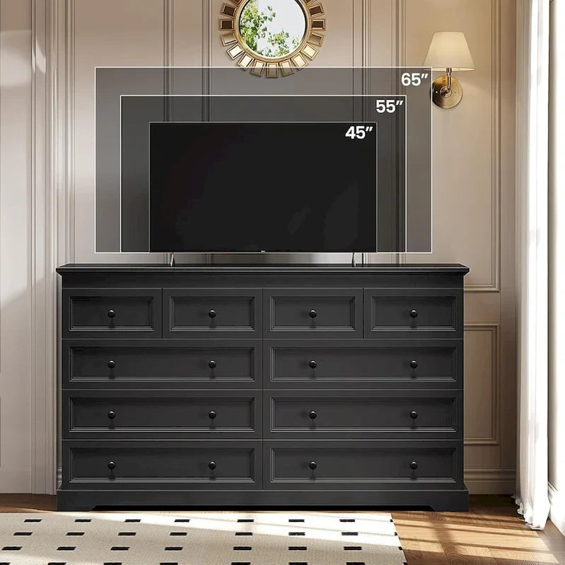 10 Drawers Dresser 55 Large Drawers Wood Dressers And Chest Of Drawers