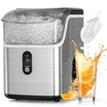 Ice Makers Countertop, Pebble Ice Machine With Chewable Pellet Ice, 34Lbs/24H, Self-Cleaning, Sonic Ice, One-Click Operation, For Kitchen
