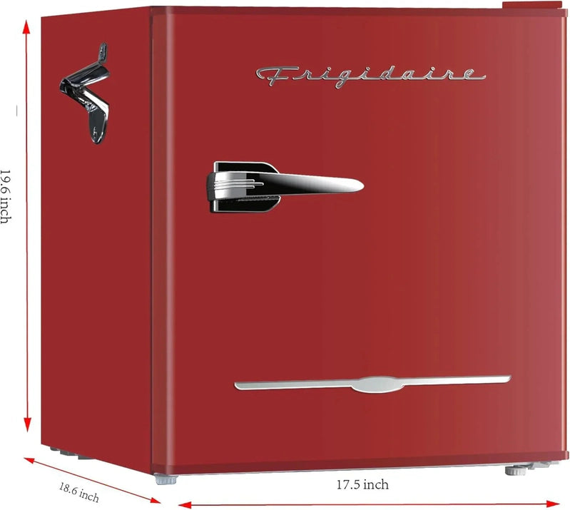 Frigidaire EFR176 Retro Compact Fridge With Chiller Mini Refrigerator With Built-In Bottle Opener For Office, Bedroom, Dorm Room Or Cabin