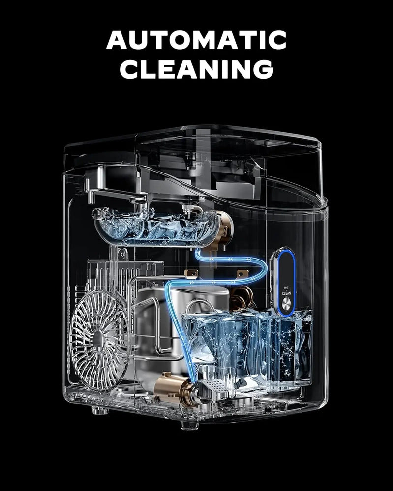 Silonn Nugget Ice Maker Countertop, Pebble Ice Maker With Soft Chewable Ice, One-Click Operation Ice Machine With Self-Cleaning
