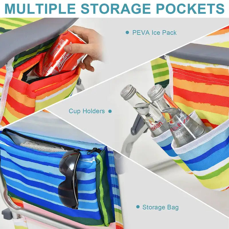 Costway 4-Pack Folding Backpack Beach Chair 5-Position Outdoor, See Details