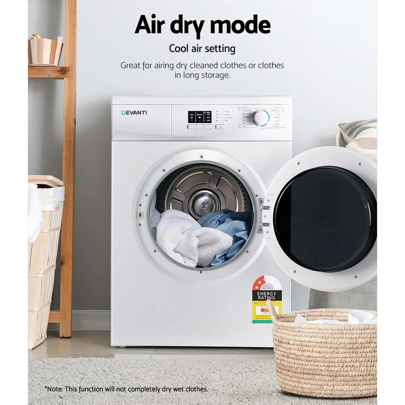Devanti 7kg Vented Tumble Dryer, White