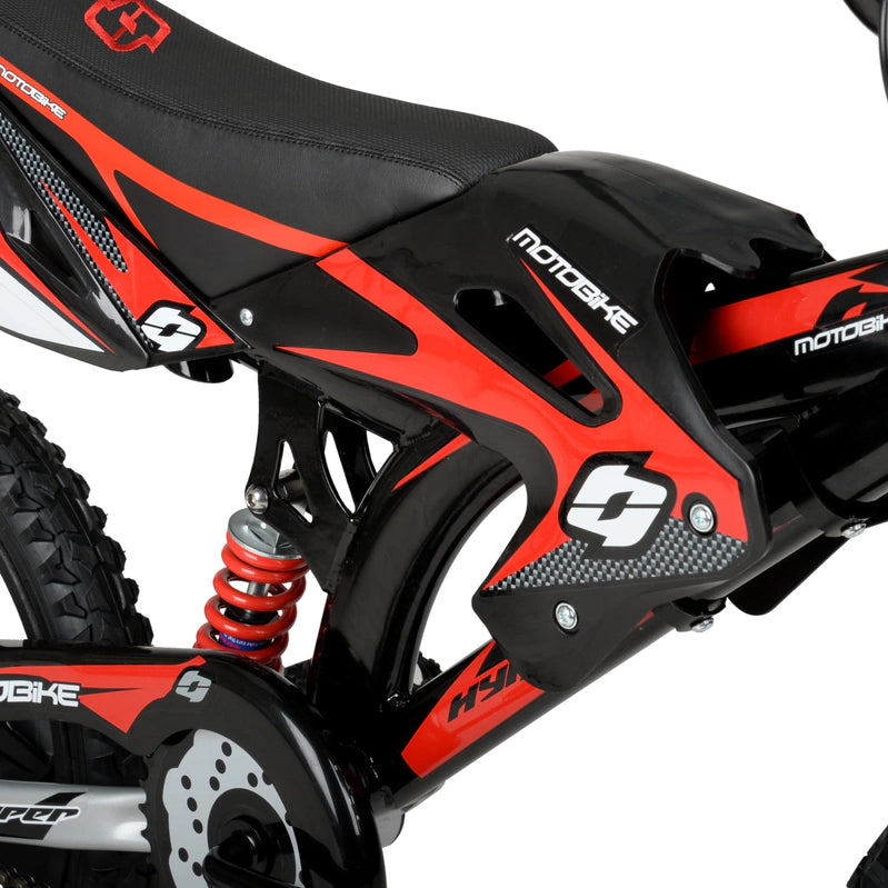 Hyper Bicycles 16 In. Kids Motobike With Mag Wheels, Including Training Wheels, Black/Red