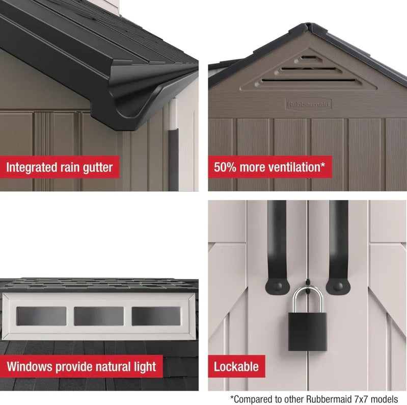 Rubbermaid Resin Outdoor Storage Shed With Floor