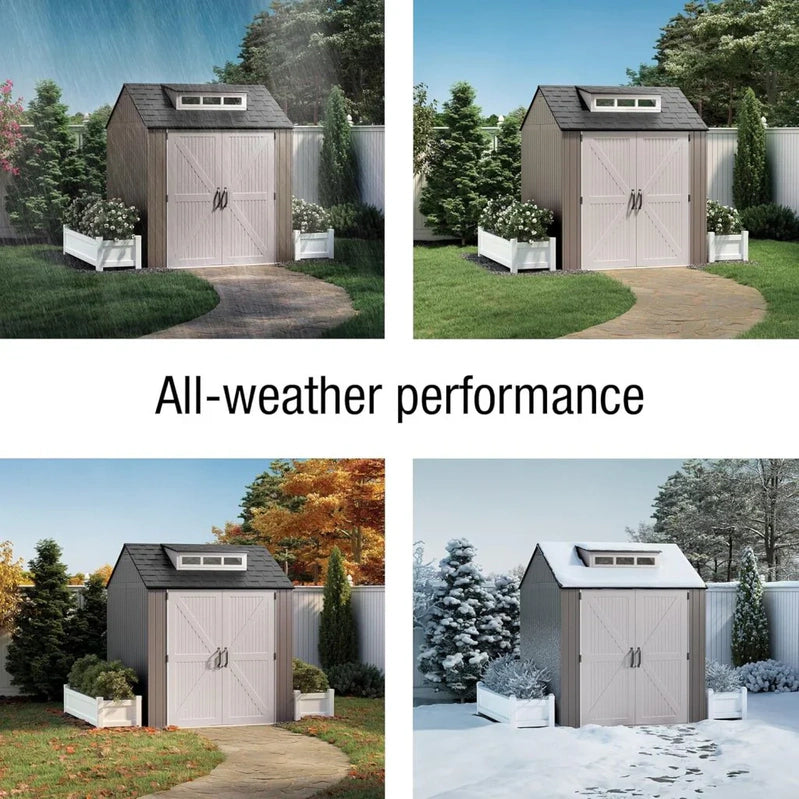 Rubbermaid Resin Outdoor Storage Shed With Floor