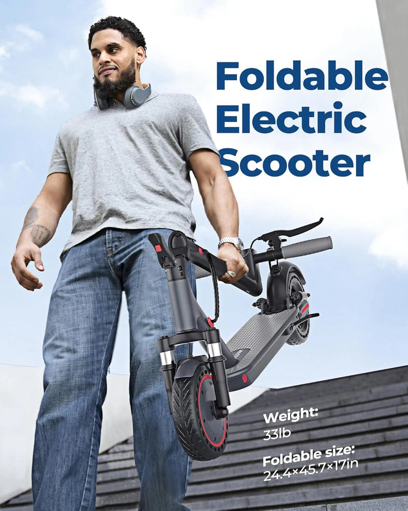 Electric Scooter, 350W/500W Powerful Motor, 8.5 In./10 In. Solid Tires, 19/22Mph, 28/21/12 Miles Range, Dual Braking