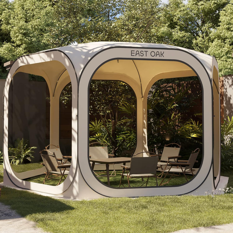 East Oak Screen House Tent Pop-Up Portable Screen Room Canopy Instant Screen Tent 10 x 10 Ft
