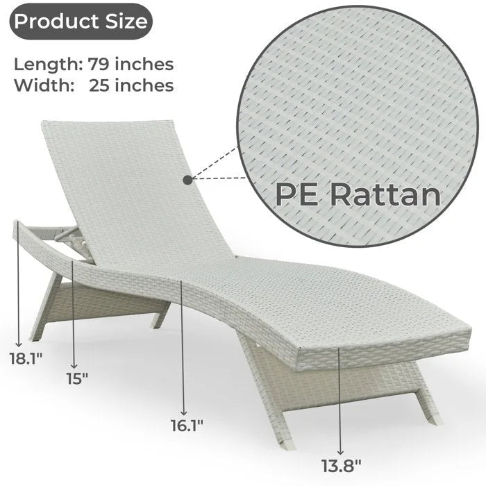 All Weather Wicker Chaise Lounge, Set Of 2