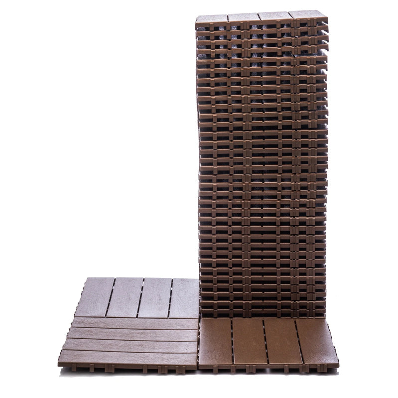 76-Pack Plastic Interlocking Deck Tiles, 68.80 Sq. Ft. Outdoor Plastic Flooring Super Durable And Waterproof All-Weather Indoor/Outdoor