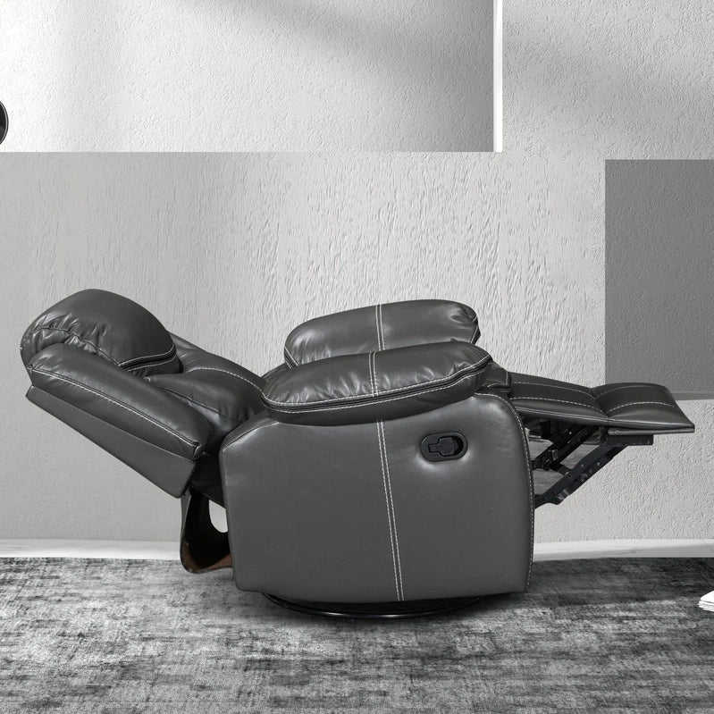 Wide Seat Durable Leather Massage And Heat Recliner