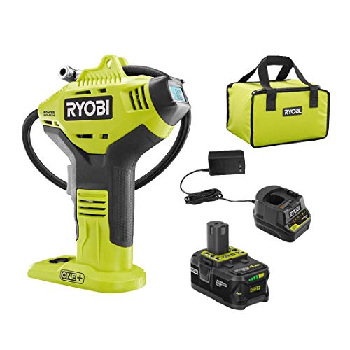 Ryobi One Plus P737D Cordless Inflator With Digital Gauge, 18V Lithium-Ion Battery, 150 PSI, Portable Pump