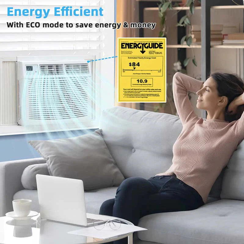 10000 Btu Quiet Window Air Conditioner With Remote Amp Eco Mode Energy Star Certified 3-in-1 Window Ac Unit With Dehumidifier